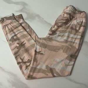 Altar'd State Pink and Tan Track Pants with Elastic Waistband